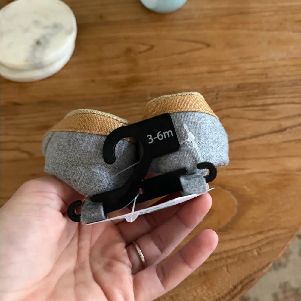 Carter's Grey Slip-On Baby Walkers with Tan Soles